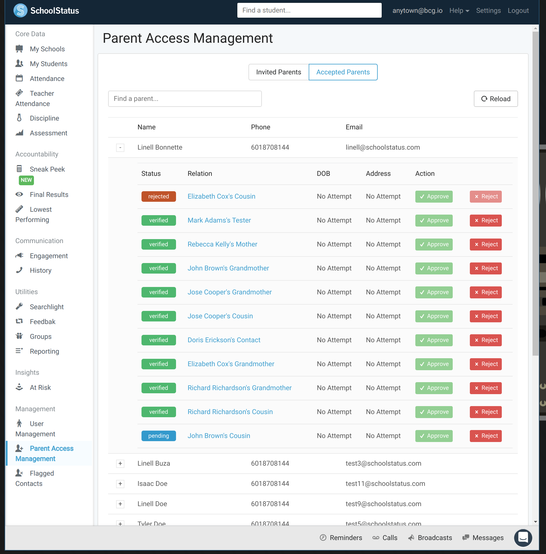 Parent Management